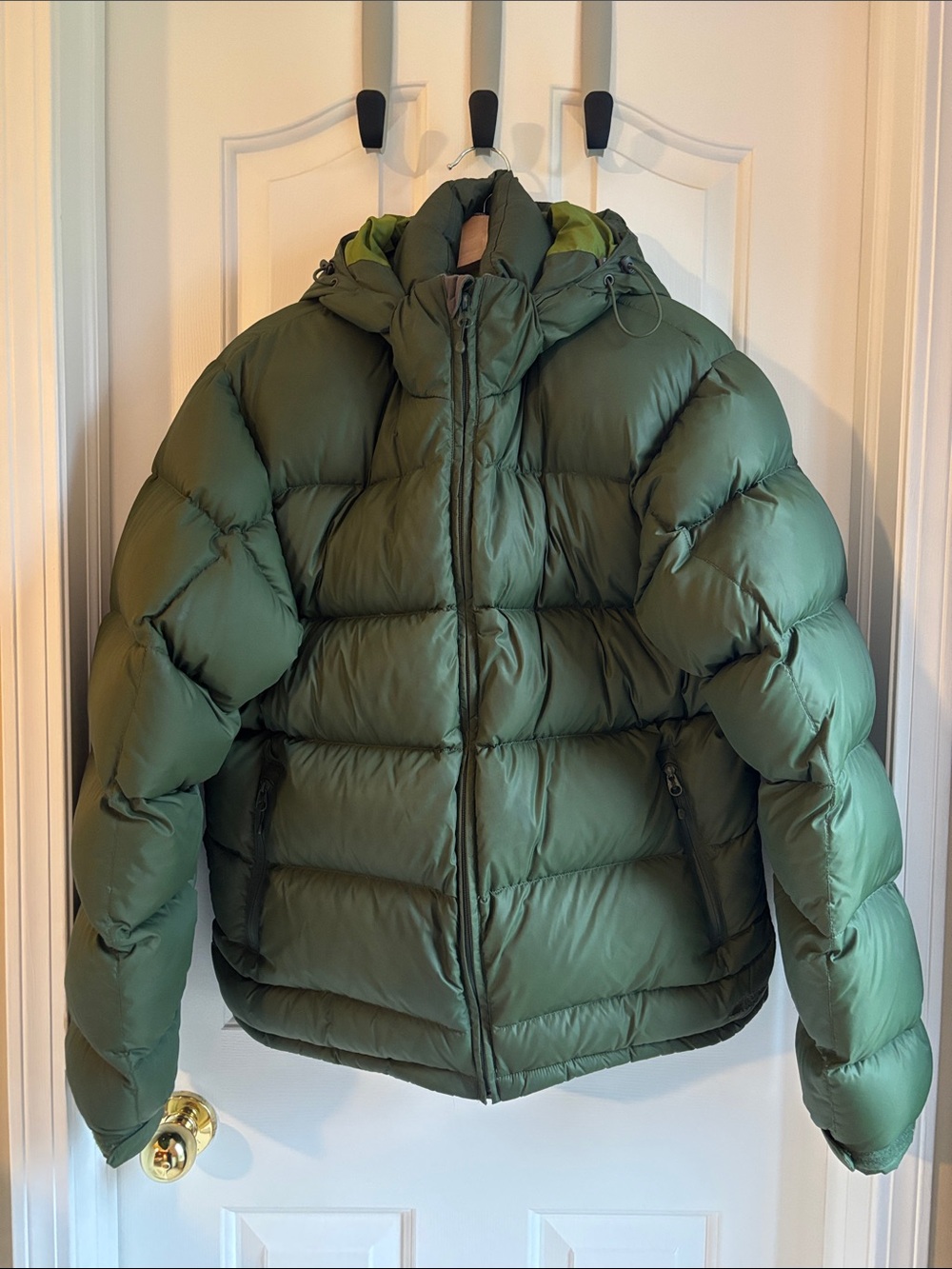 MEC Men’s Puffer Jacket - Olive Green Hooded Coat